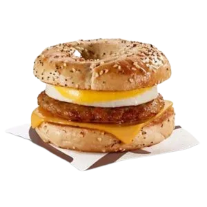 Sausage 'N Egg Bagel with Everything Bagel