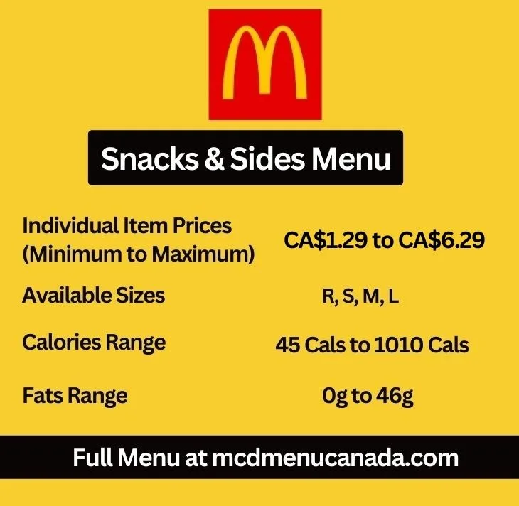 McDonald's Snacks & Sides Menu